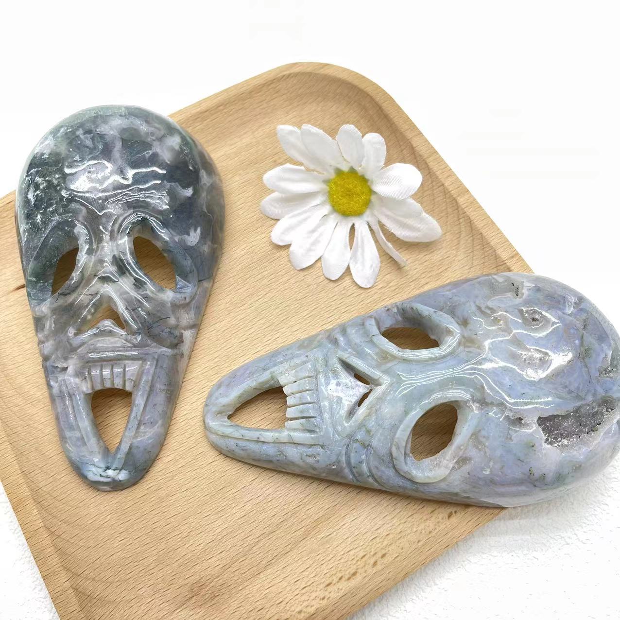 Moss Agate Ghost Mask