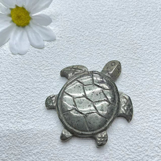 Pyrite Sea Turtle Carving ,set of 1