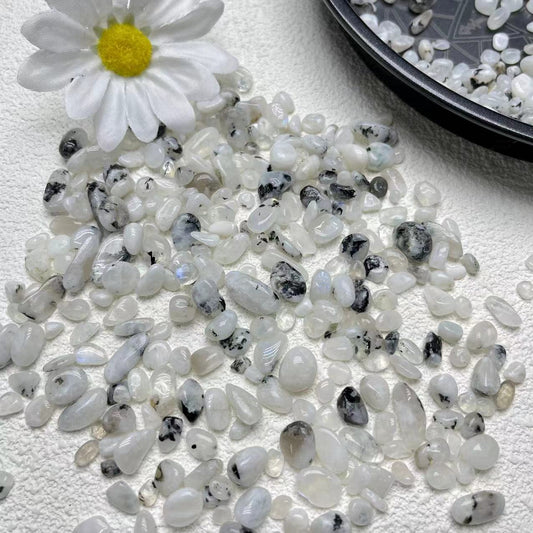 Black Dot White Moonstone