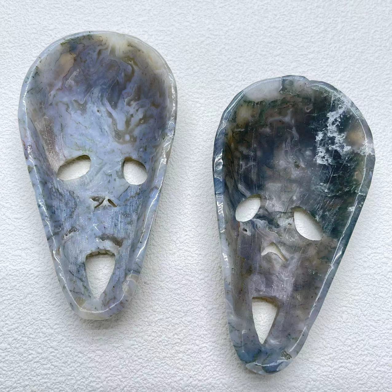 Moss Agate Ghost Mask