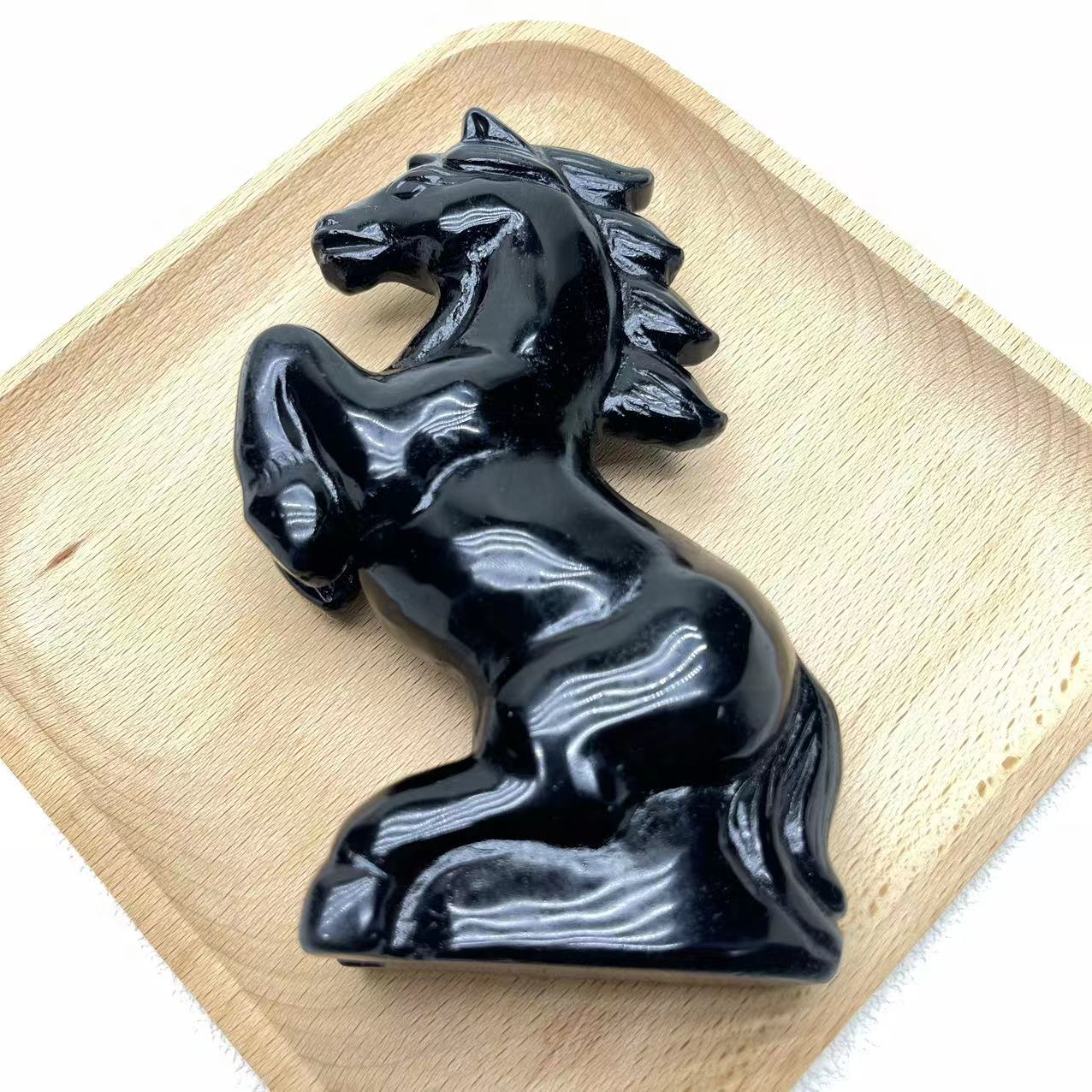 Obsidian Horse Carving