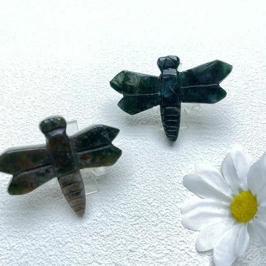 Dragonfly Carving, Agate & Jasper