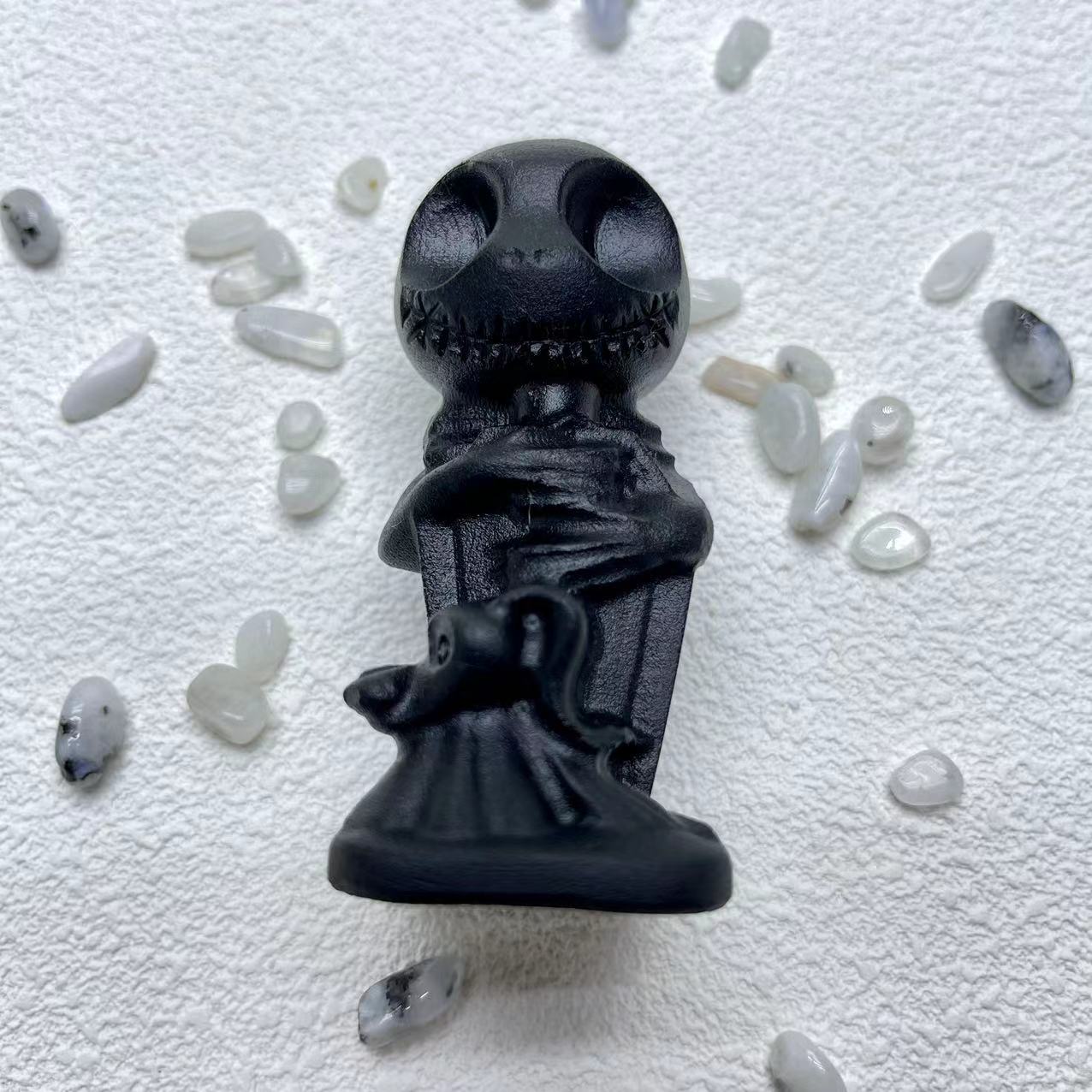 Jack & Sally Obsidian Carving