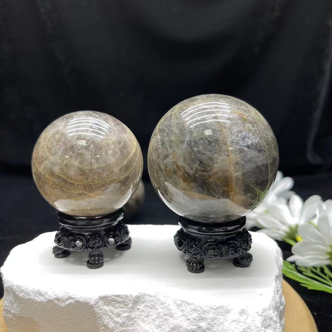 Gray Moonstone Sphere
