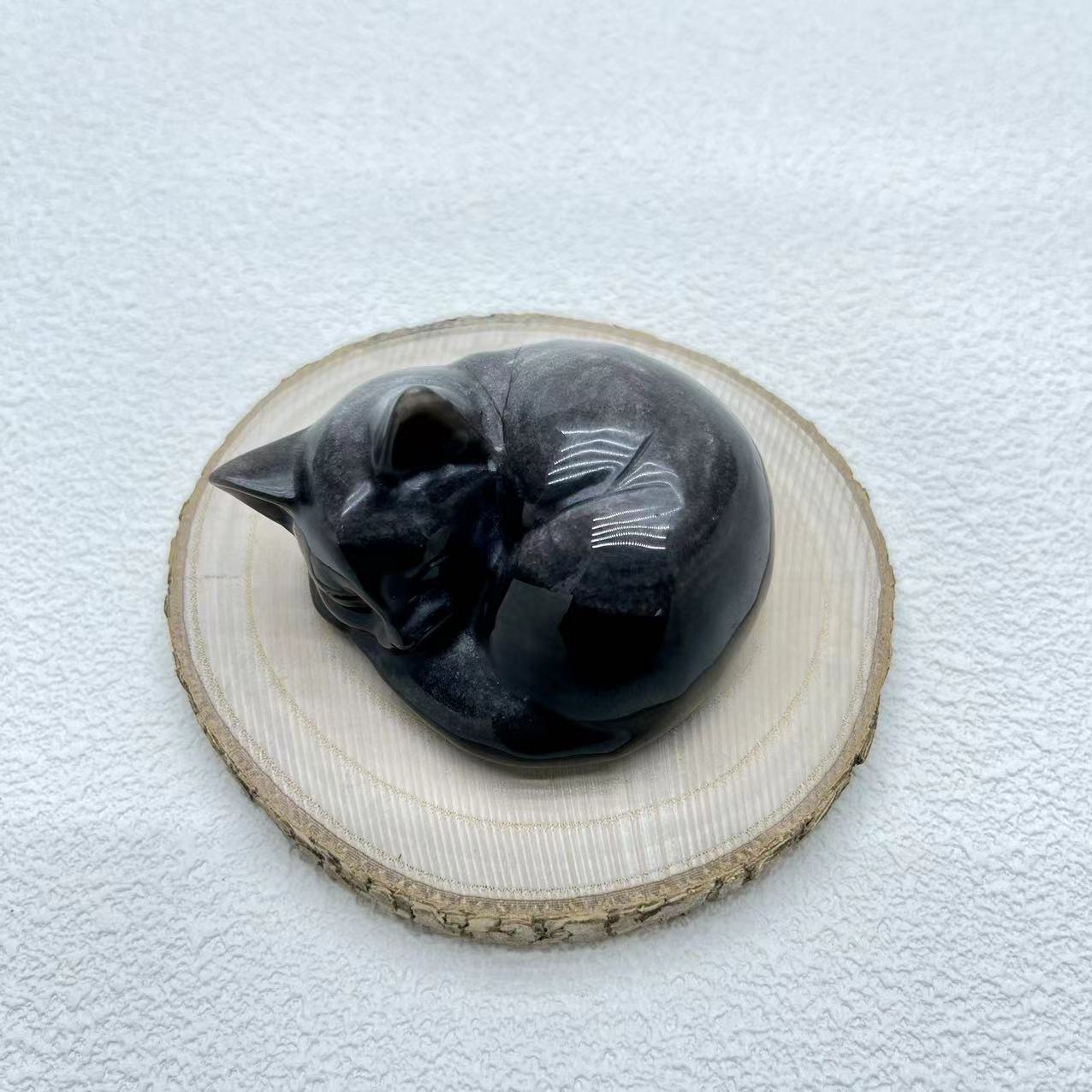 Sleeping Cat Sliver Obsidian Healing Crystal
