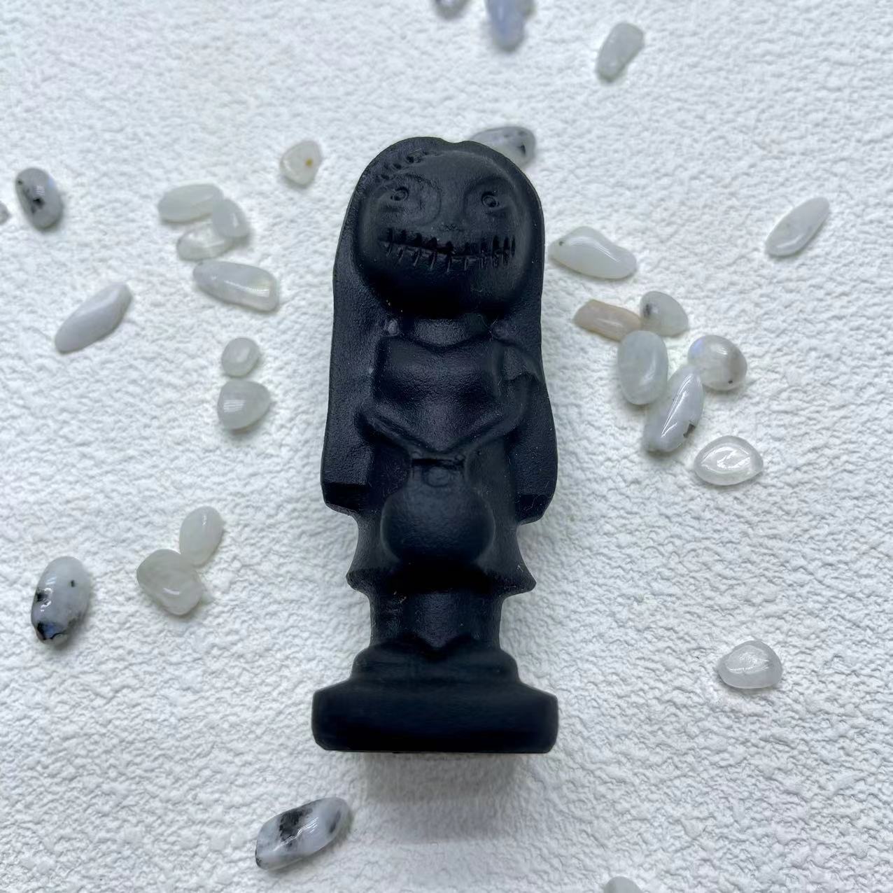 Jack & Sally Obsidian Carving