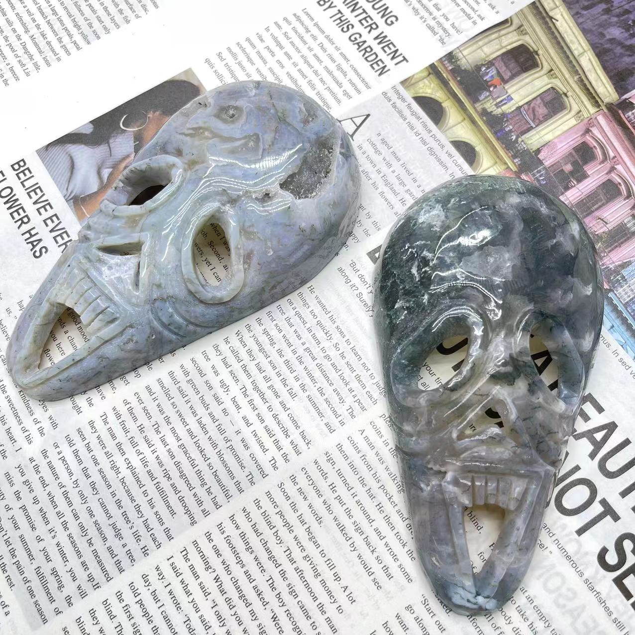 Moss Agate Ghost Mask