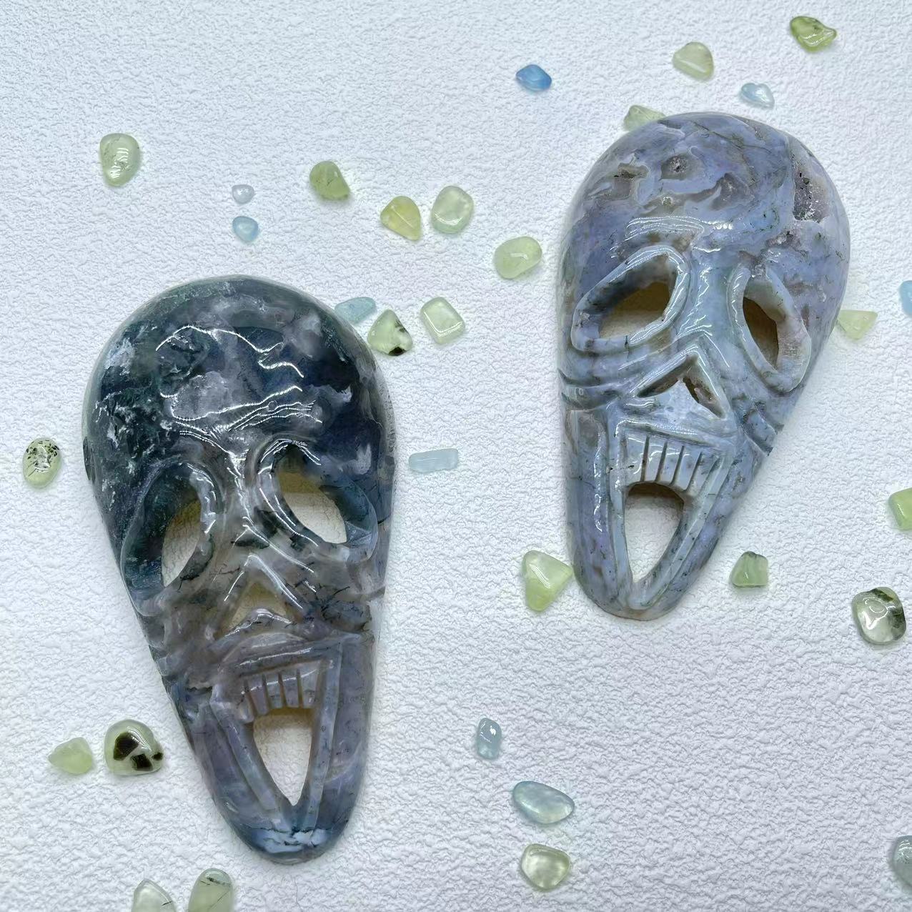 Moss Agate Ghost Mask