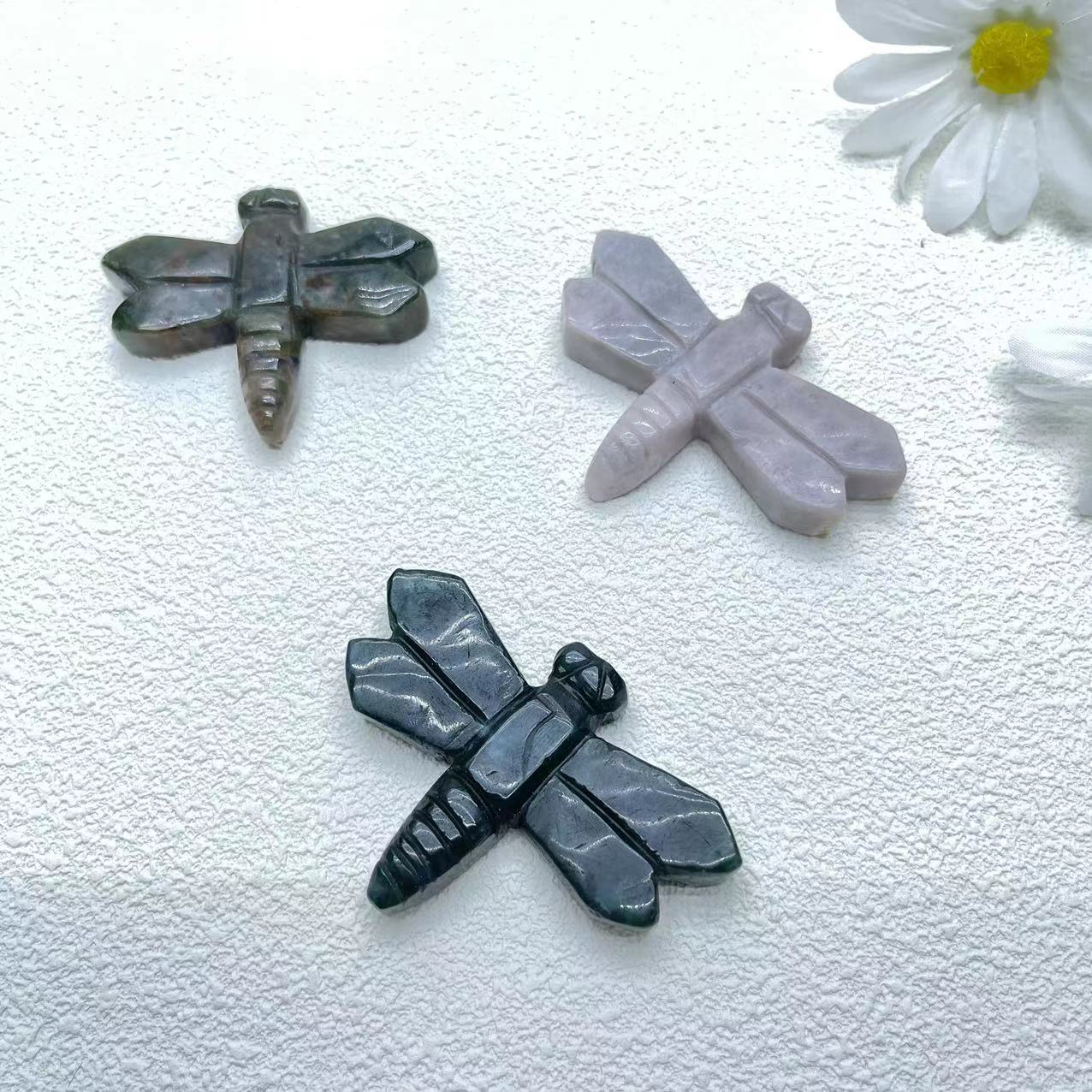 Dragonfly Carving, Agate & Jasper