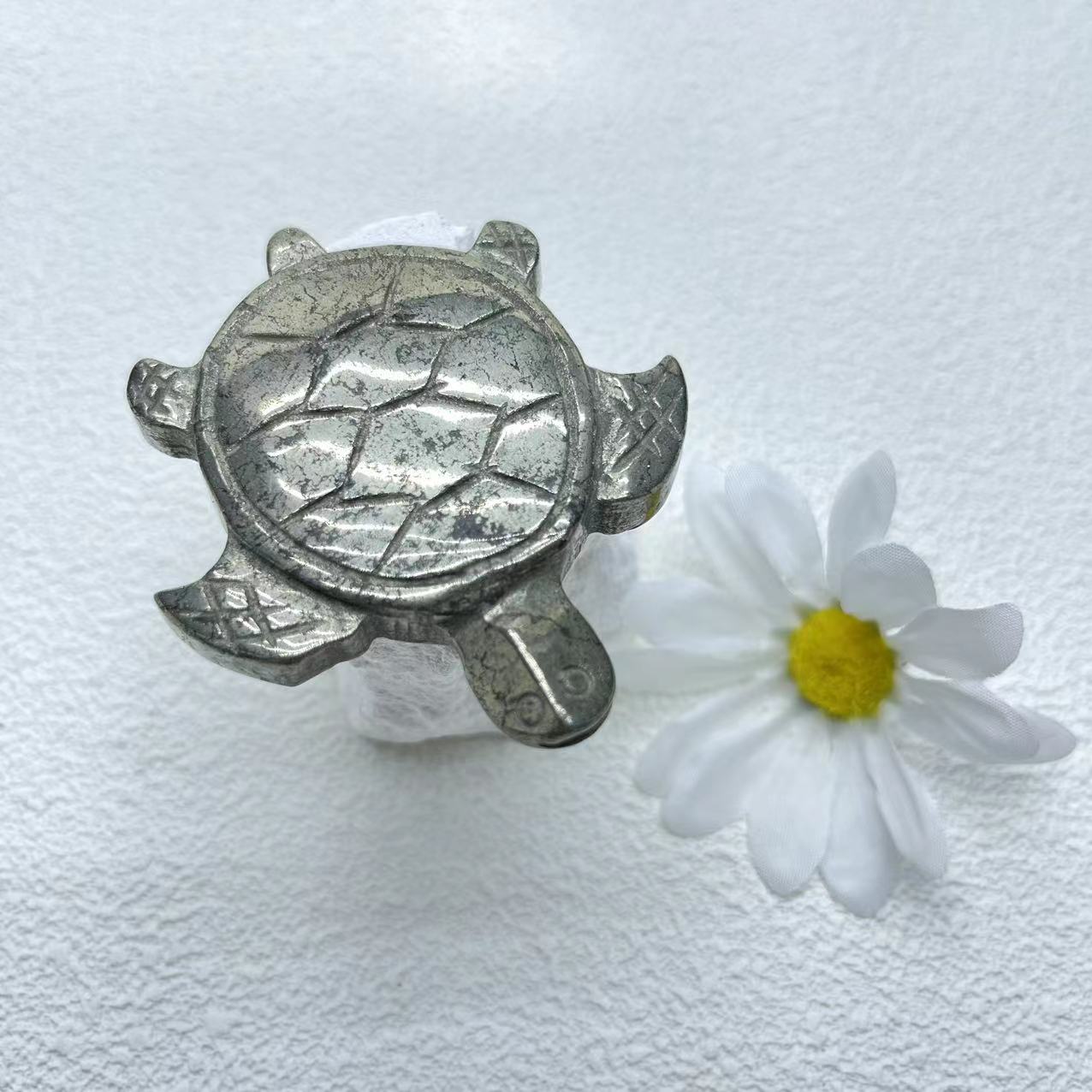Pyrite Sea Turtle Carving ,set of 1