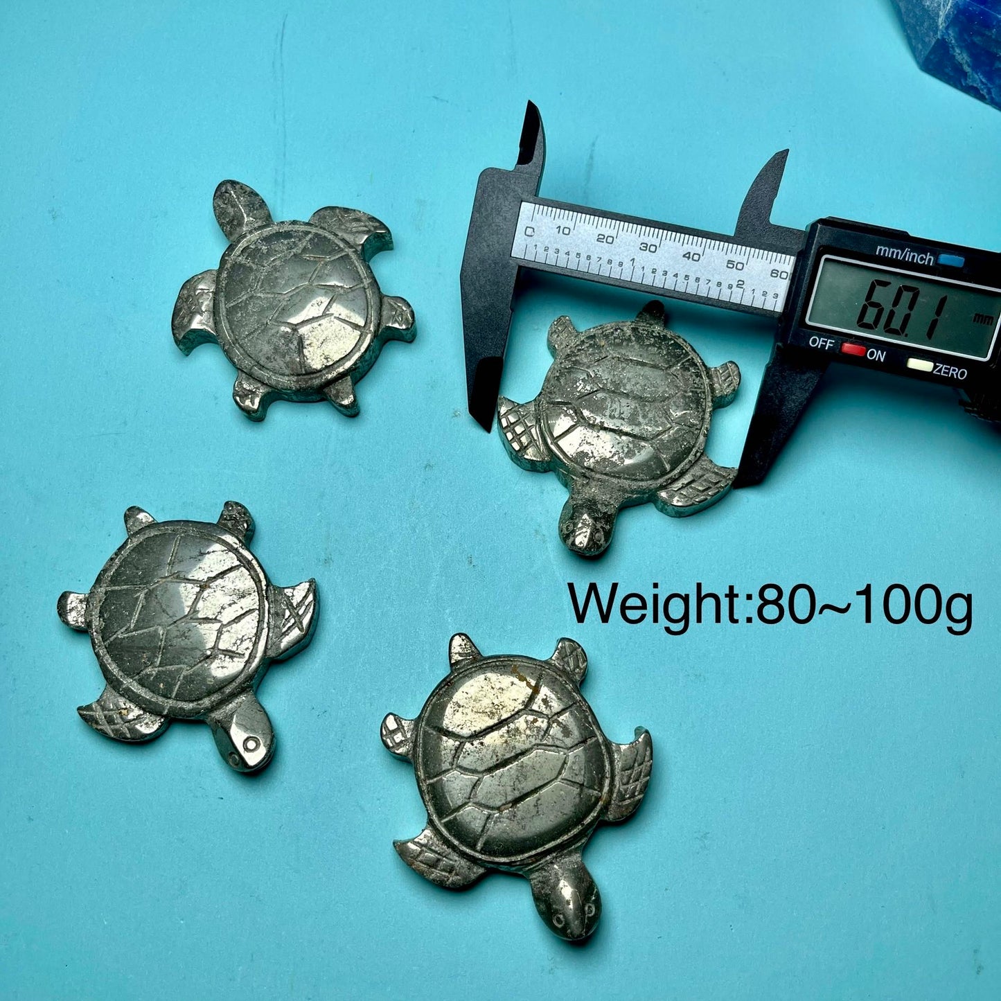 Pyrite Sea Turtle Carving ,set of 1