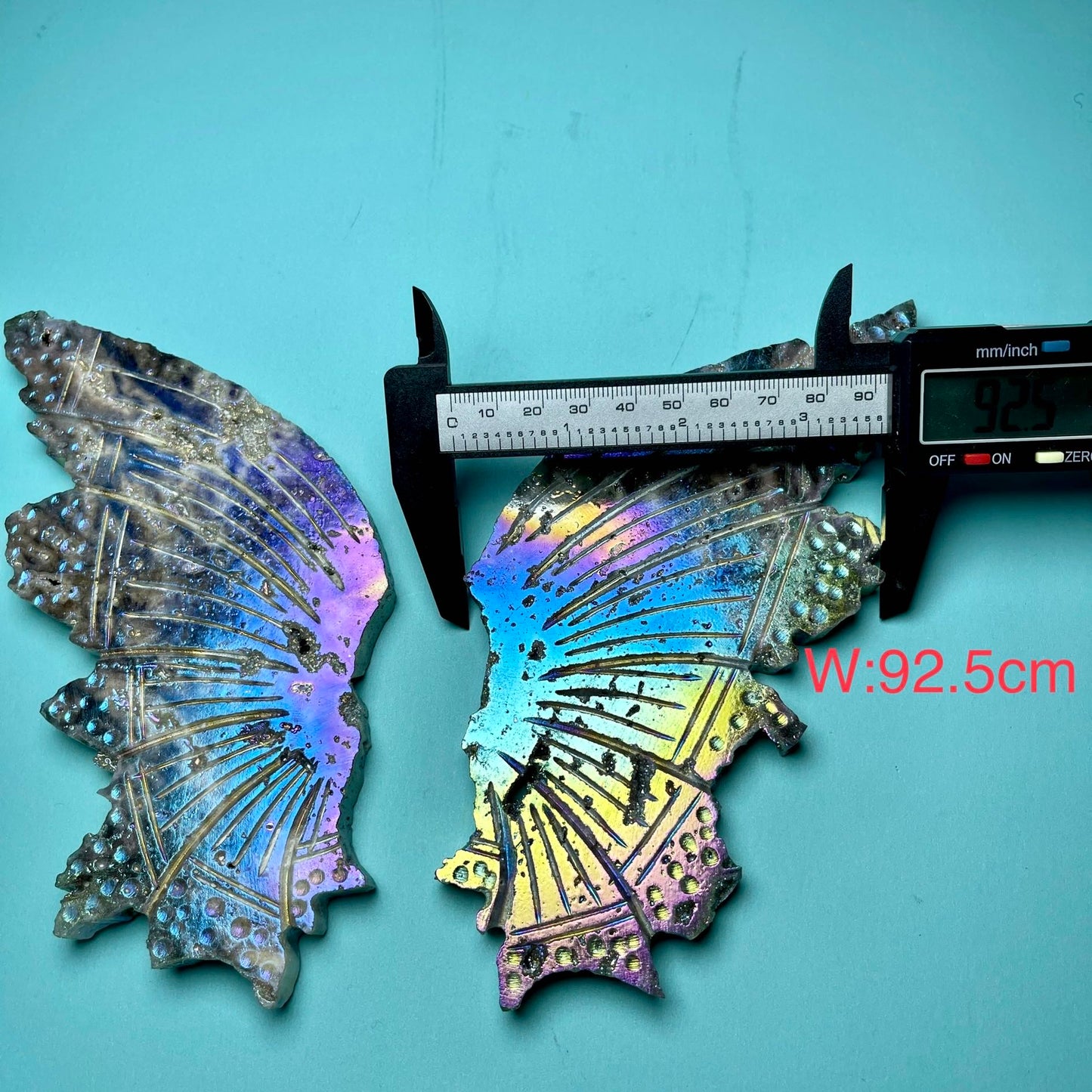 Sphalerite Wing Crystal Carving ,A pair of wing,Free Stand