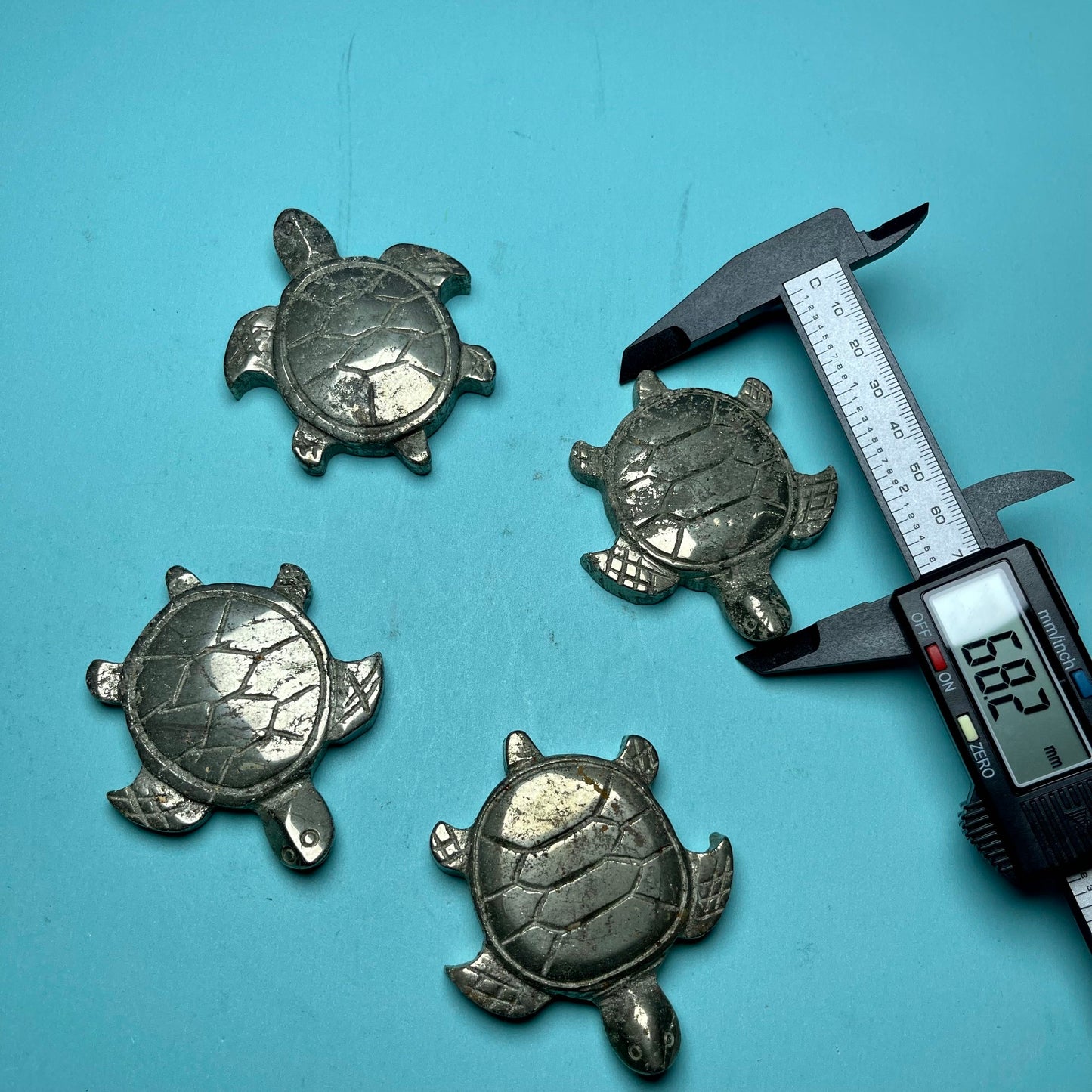 Pyrite Sea Turtle Carving ,set of 1